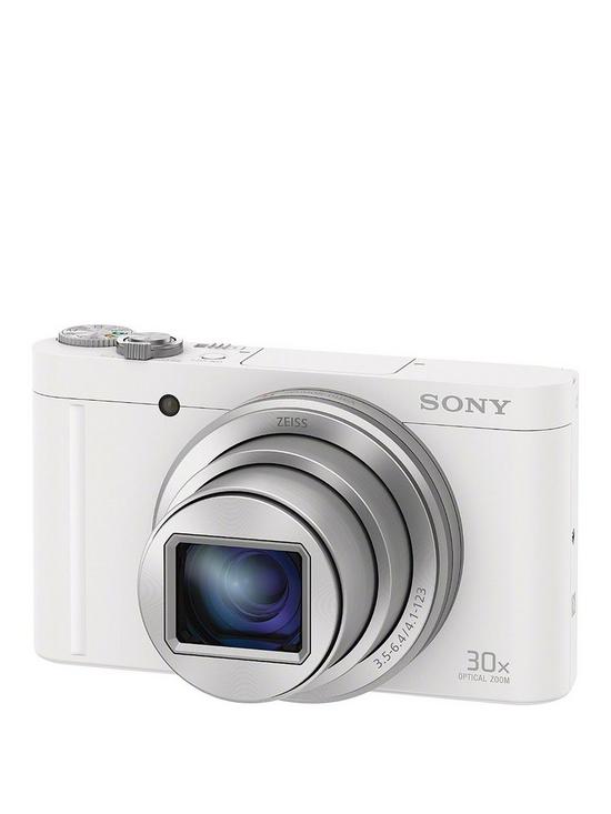 front image of sony-dsc-wx500-cybershot-182-mp-30x-zoom-digital-compact-camera-with-selfie-screen-white