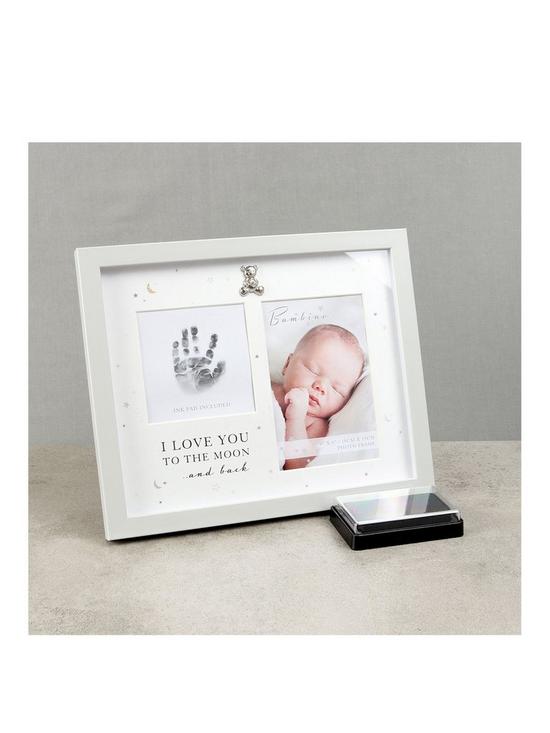 front image of bambino-by-juliana-tiny-fingers-photo-frame-and-ink-pad