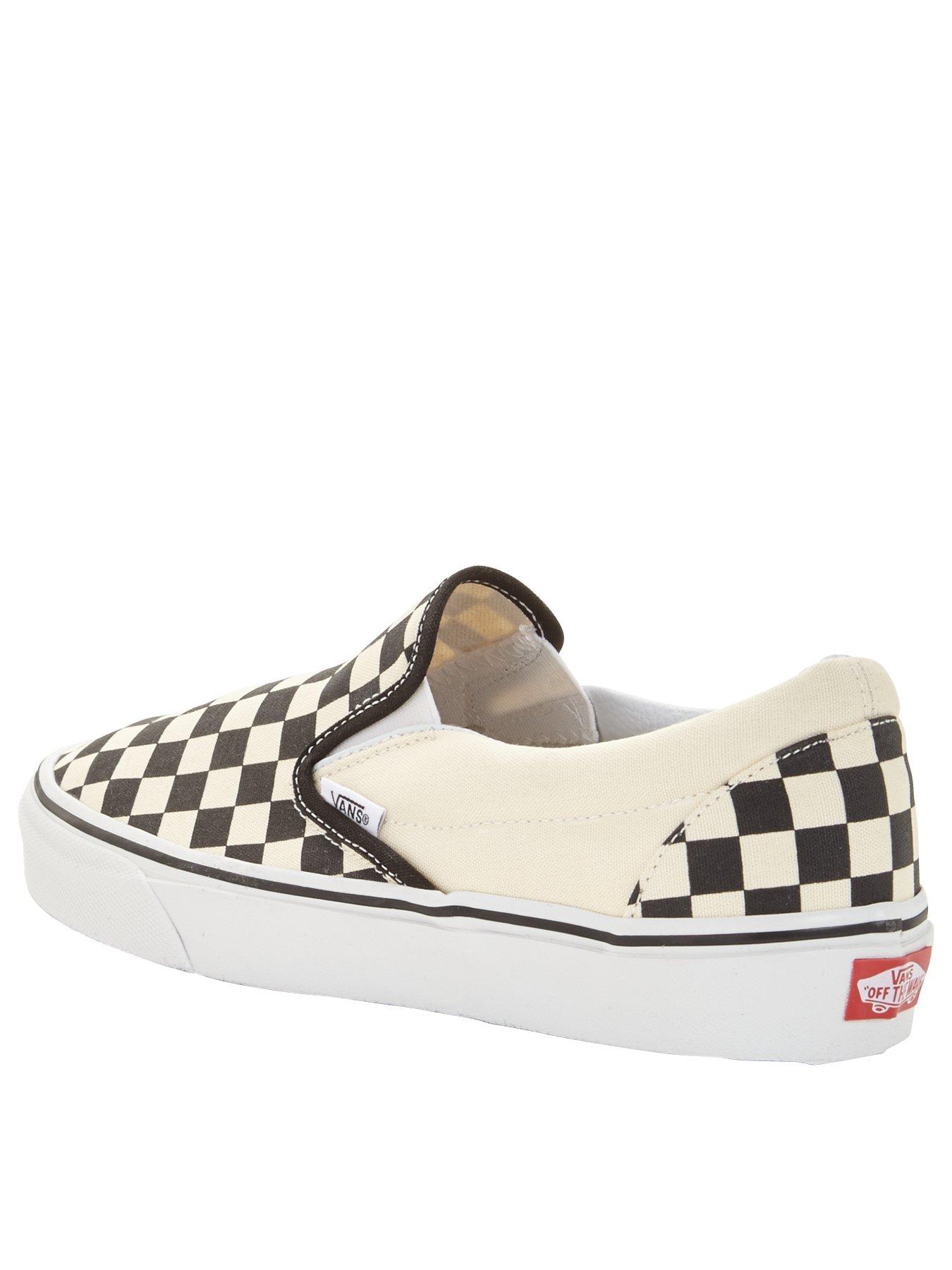 Classic Checkerboard Slip On Plimsolls Black White