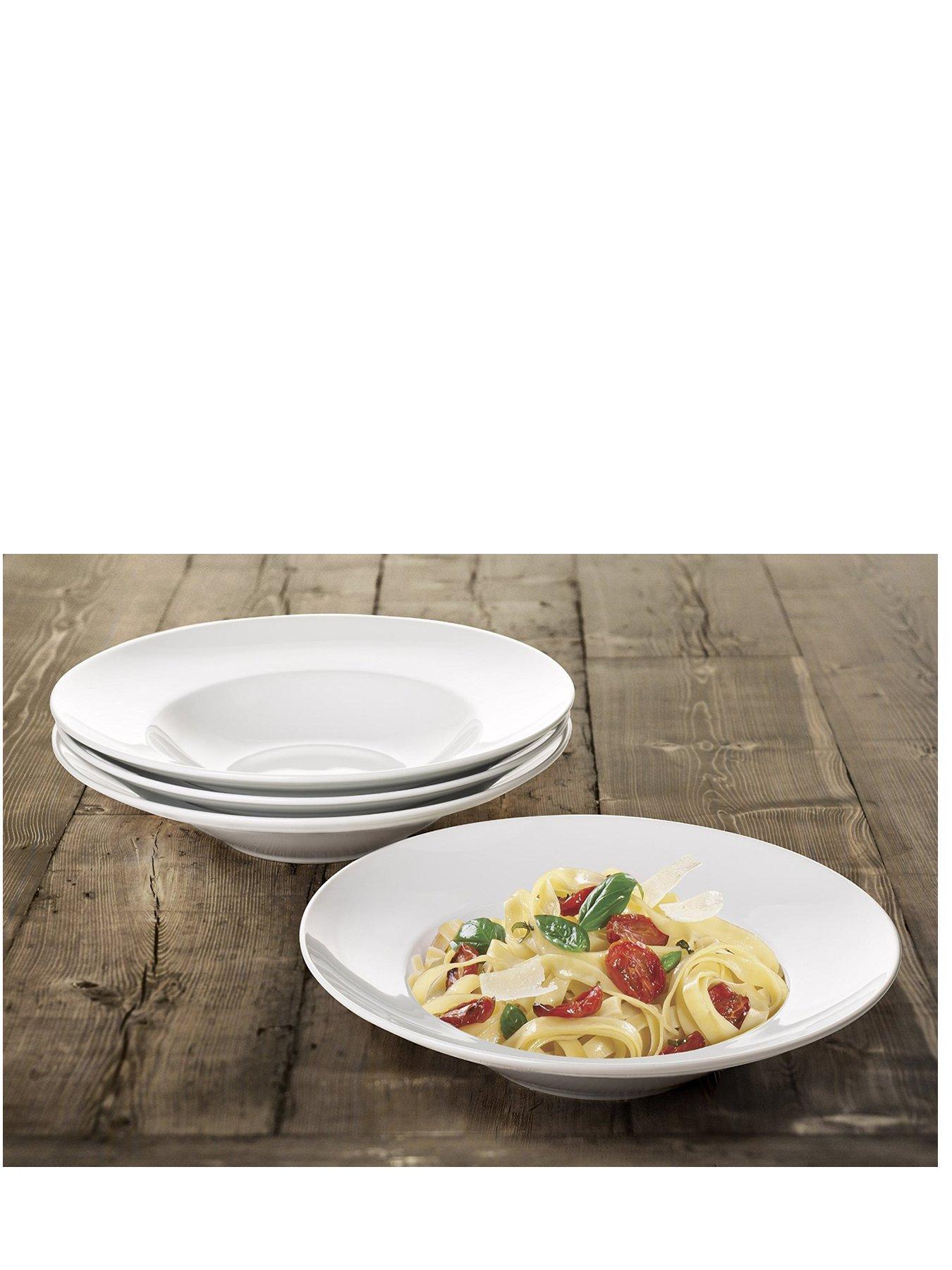 undefined Set of 4 Large Rimmed Pasta Bowls