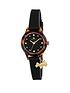  image of radley-watch-it-tortoise-dial-with-dog-charm-black-silicone-strap-ladies-watch