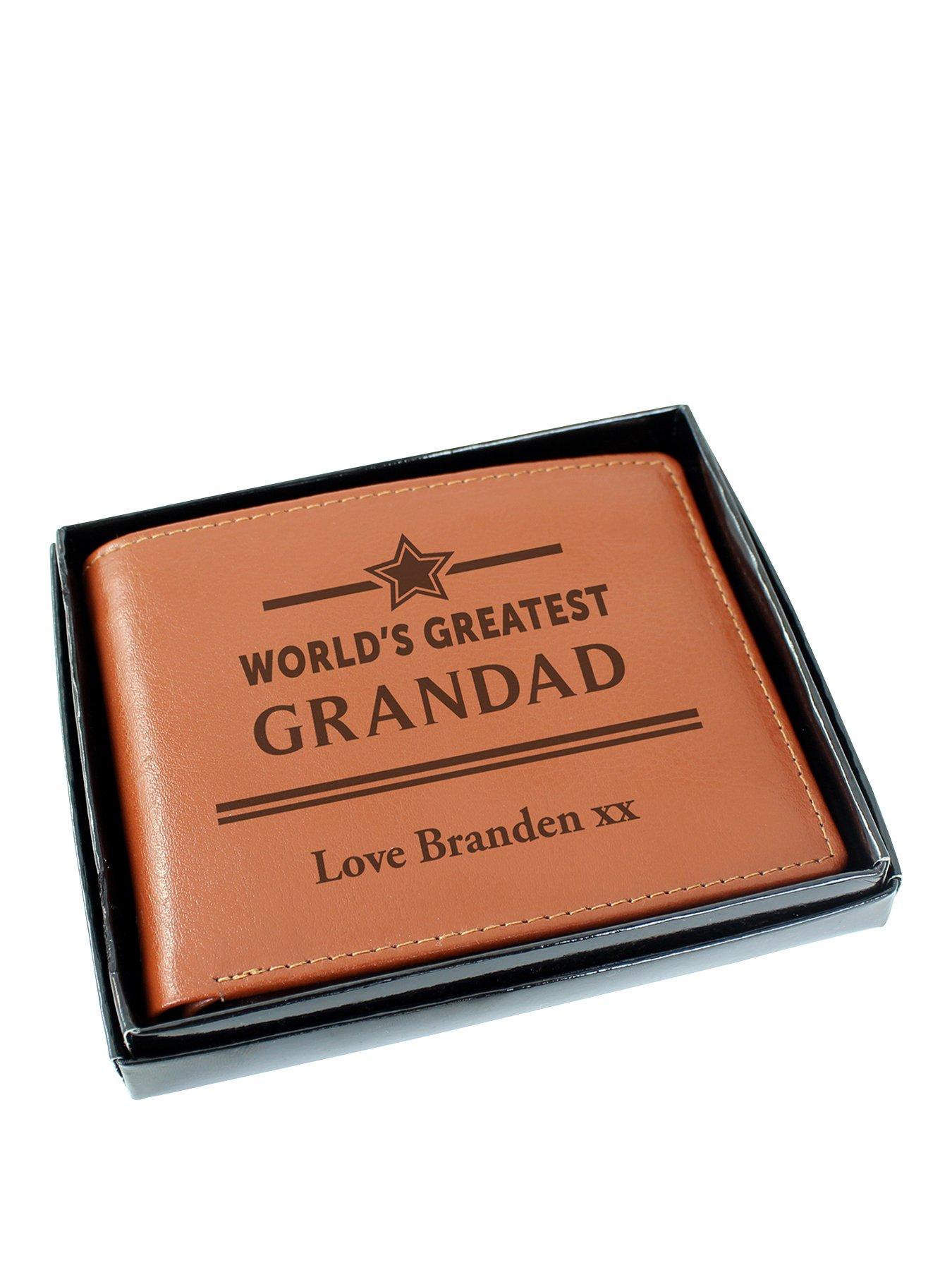 The Personalised Memento Company Personalised World's Greatest Grandad Tan Leather Wallet