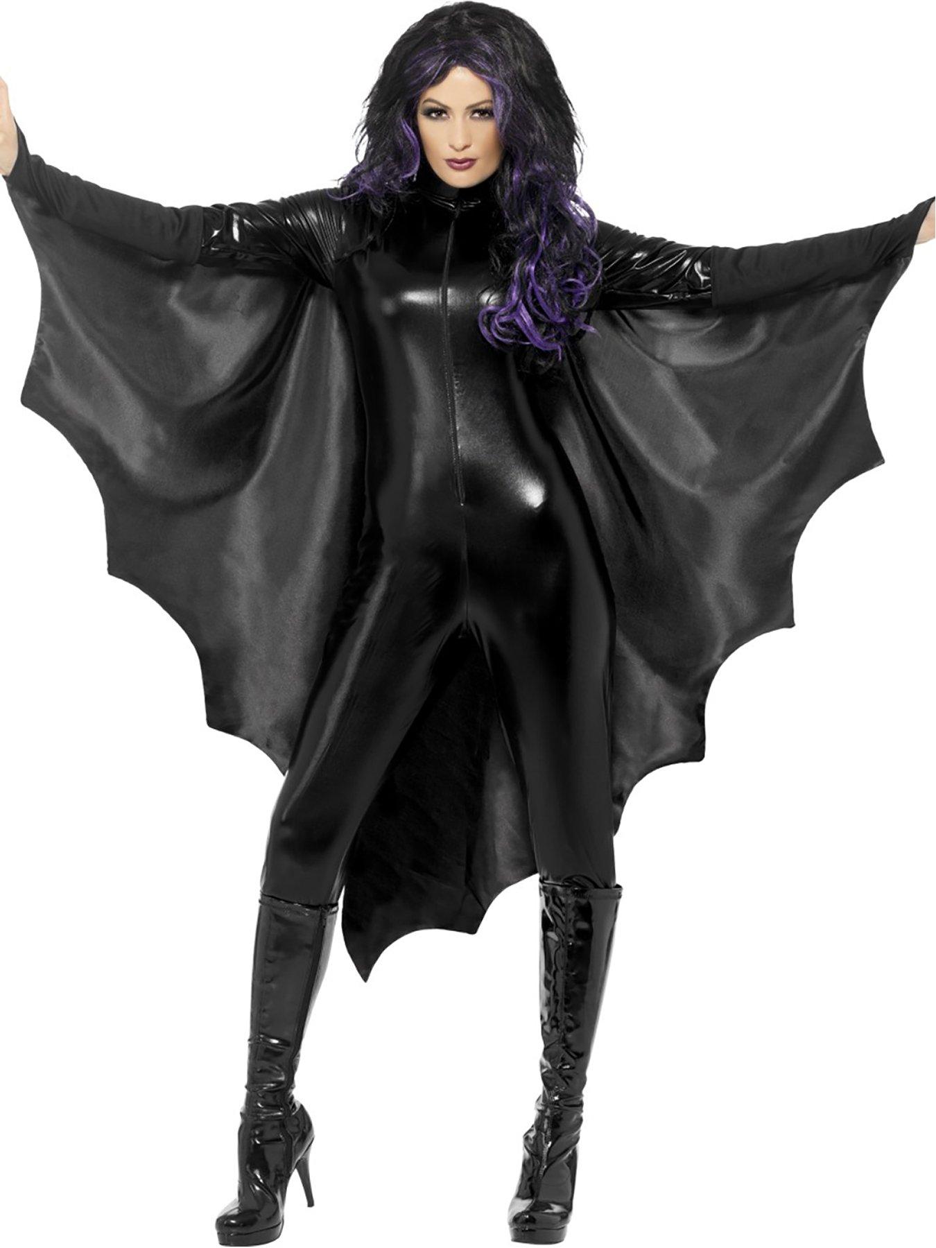 undefined Vampire Bat Wings Black with High Collar - Adults Costume