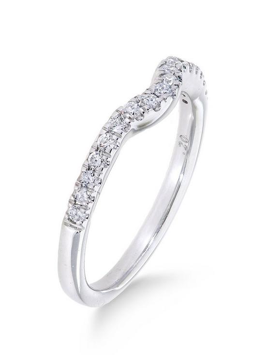 front image of love-diamond-9ct-white-gold-20-point-diamond-shaped-eternity-ring