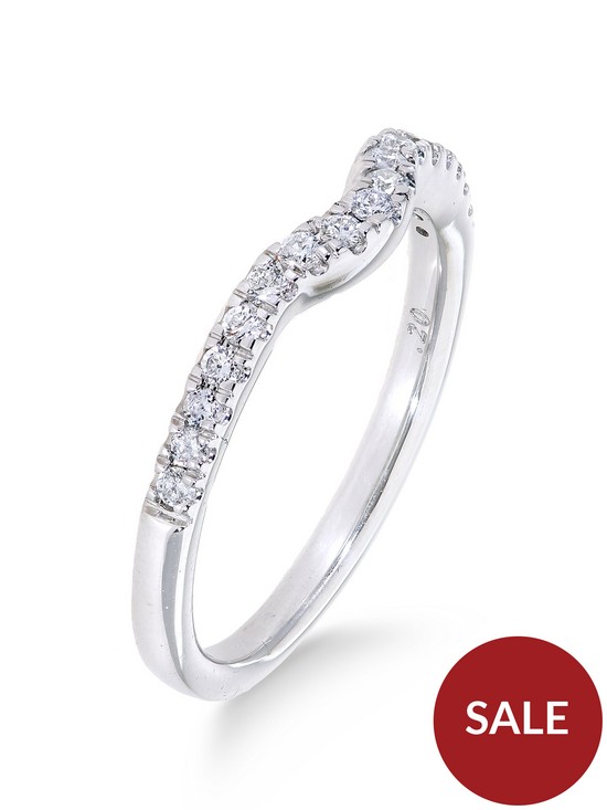 front image of love-diamond-9ct-white-gold-20-point-diamond-shaped-eternity-ring