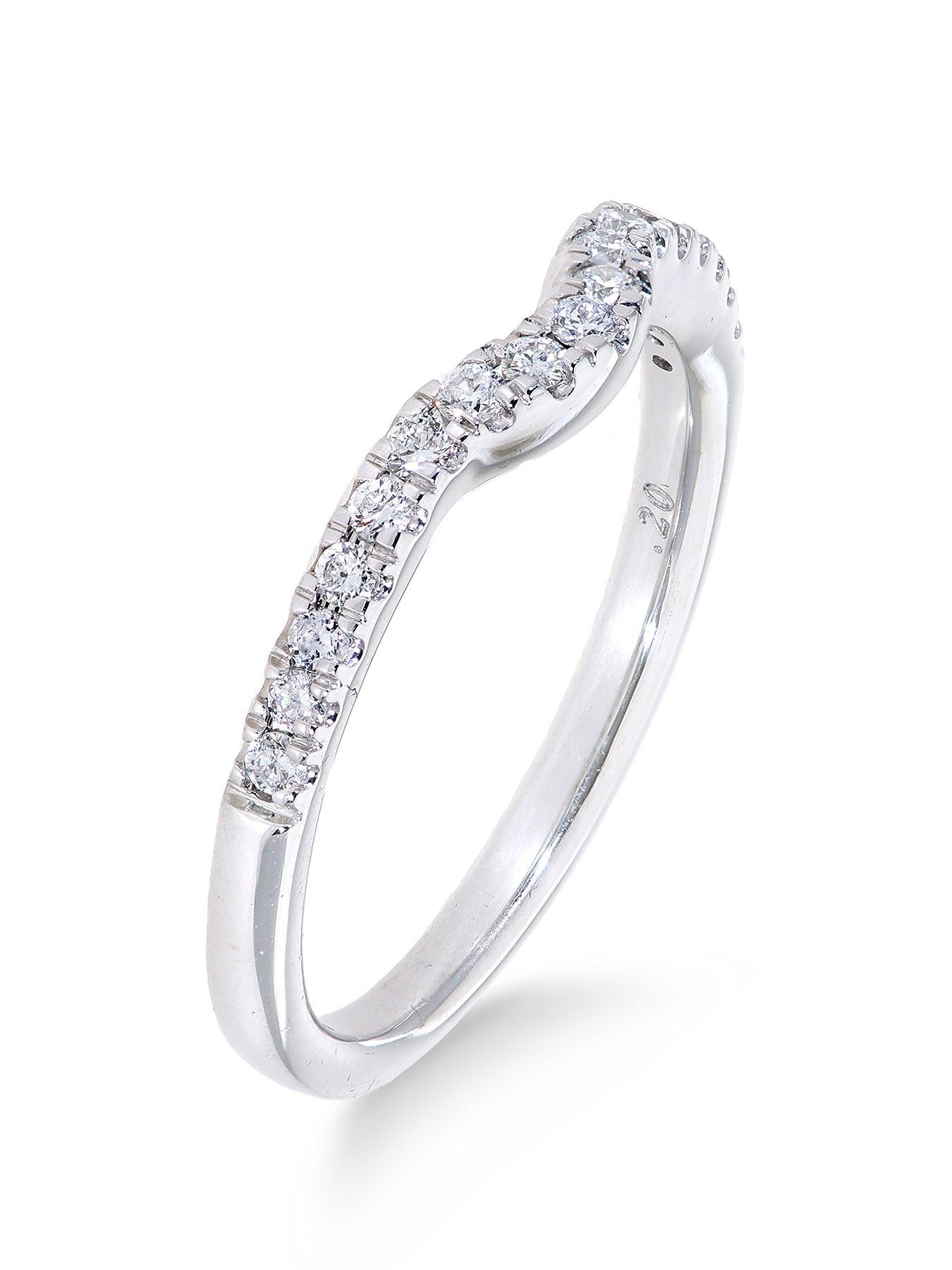 Love DIAMOND 9ct White Gold 20 Point Diamond Shaped Eternity Ring