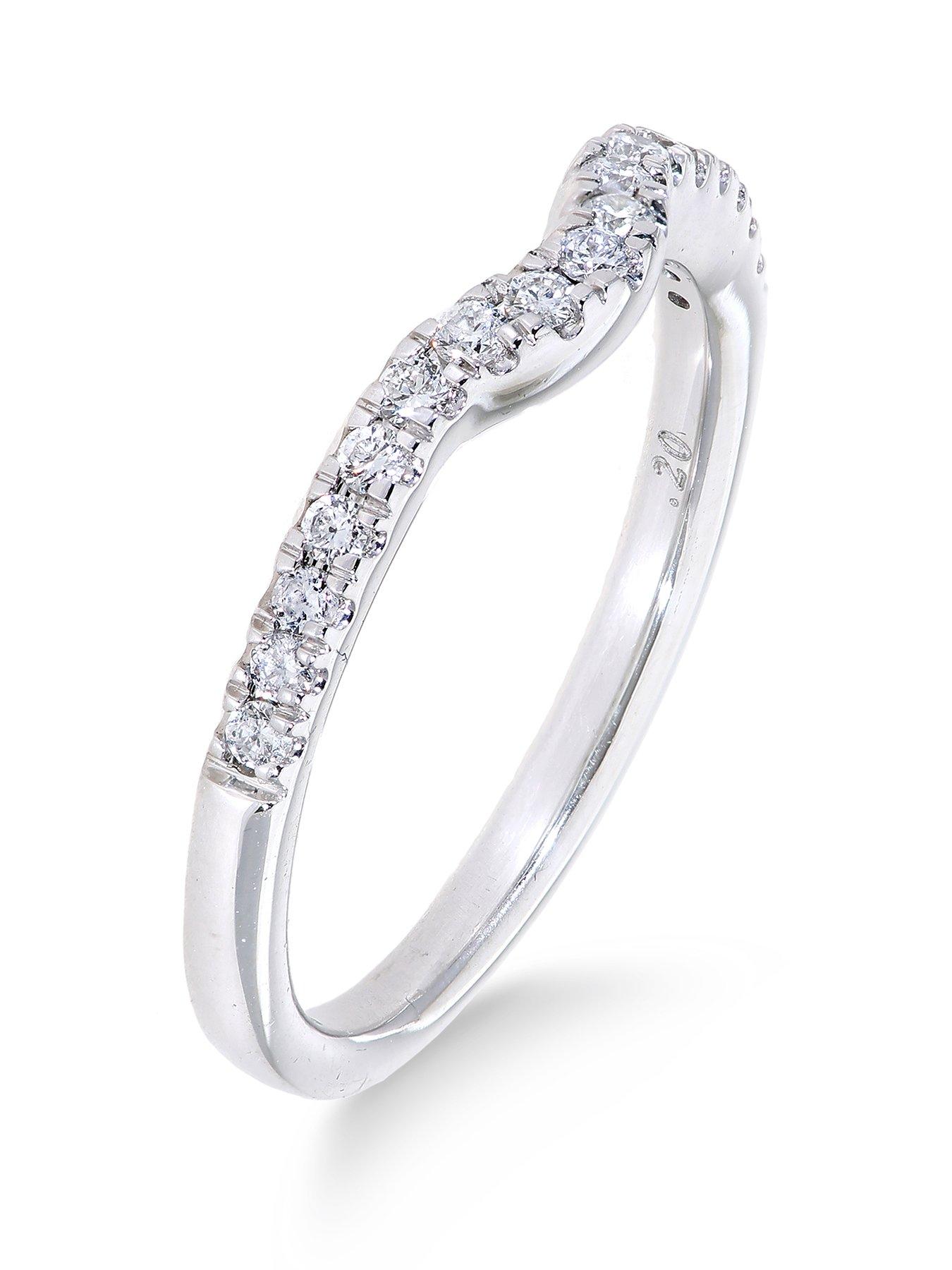 Image 1 of 6 of Love DIAMOND 9ct White Gold 20 Point Diamond Shaped Eternity Ring