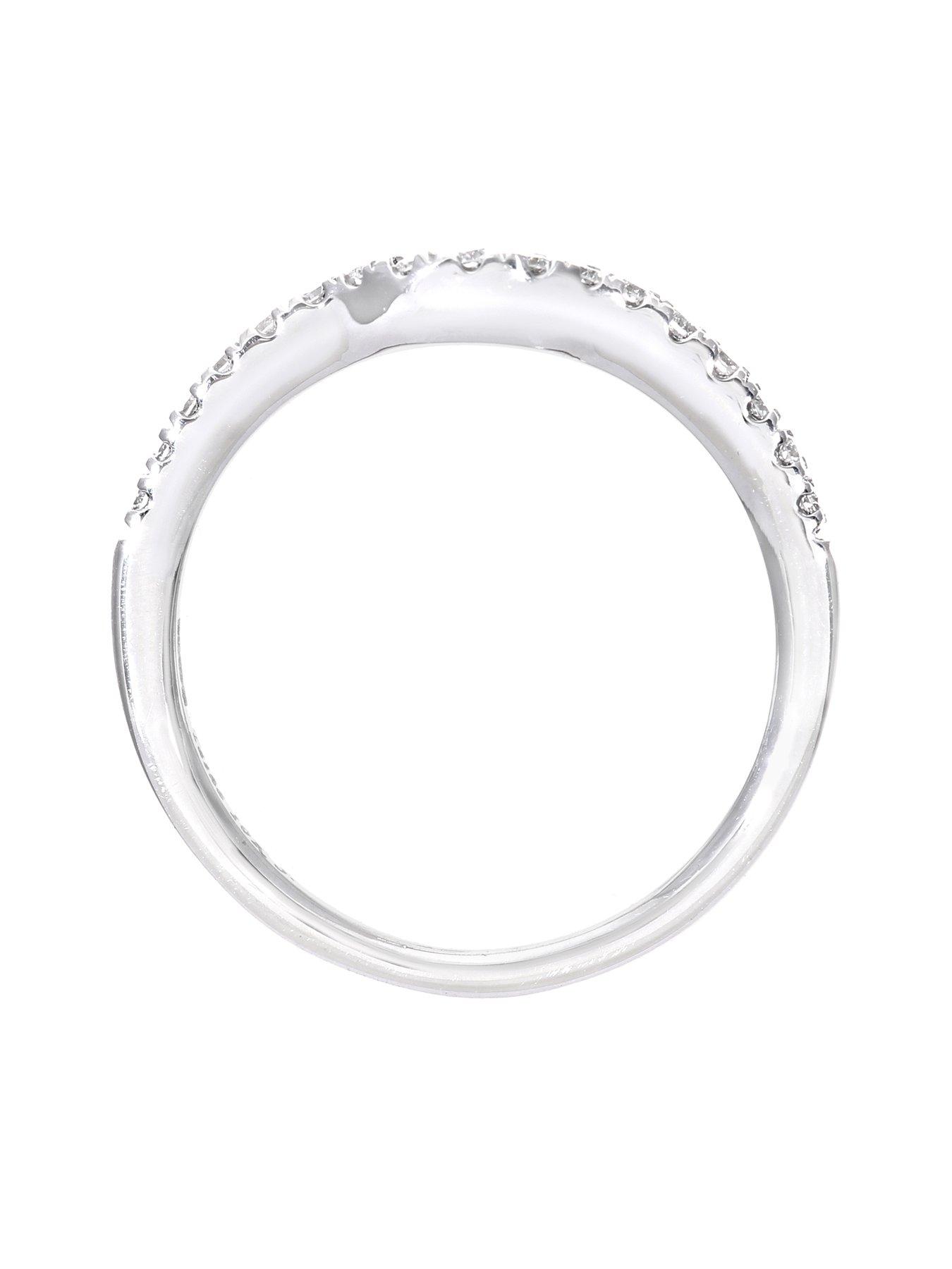 Image 2 of 6 of Love DIAMOND 9ct White Gold 20 Point Diamond Shaped Eternity Ring
