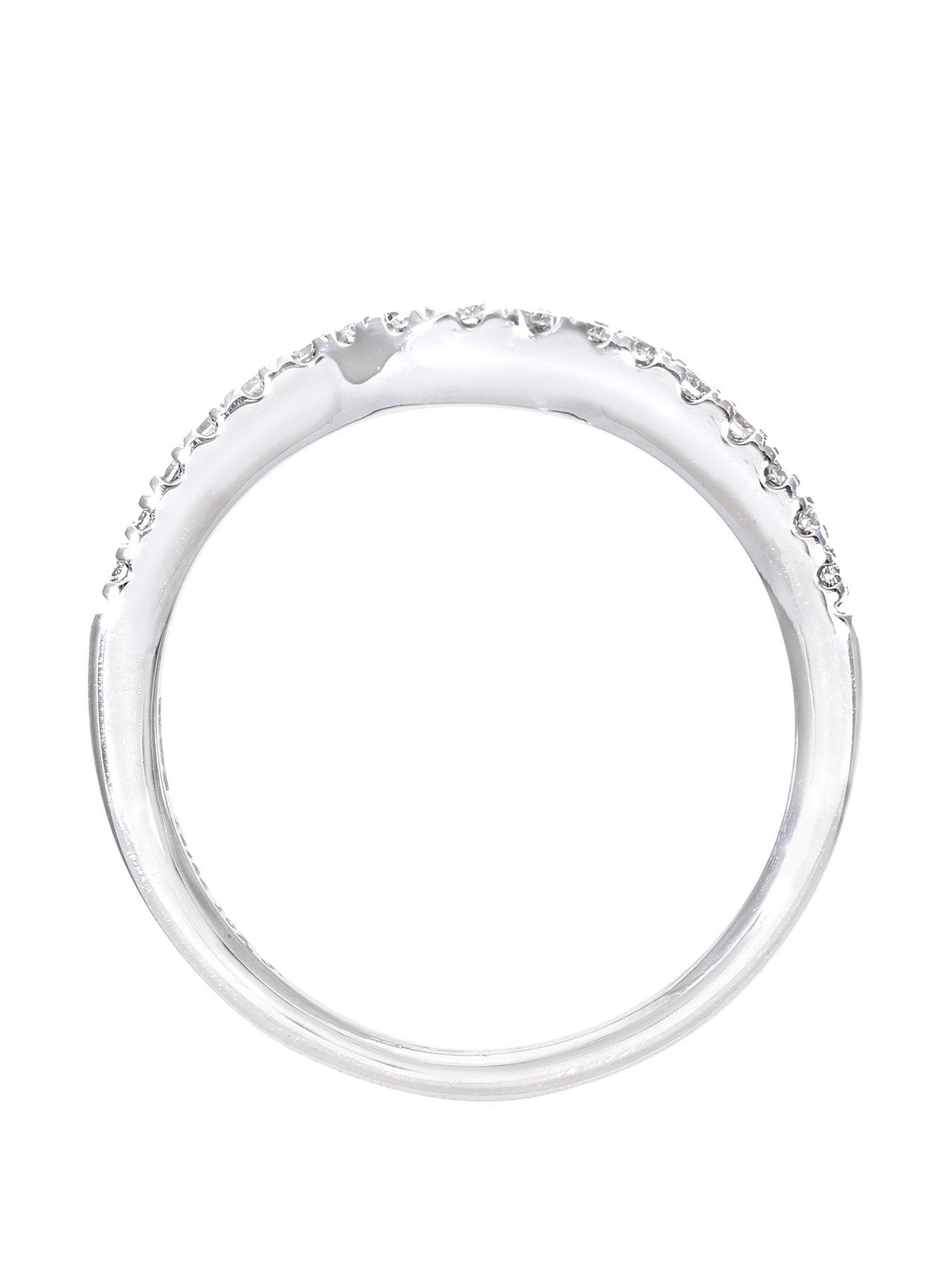 Image 2 of 6 of Love DIAMOND 9ct White Gold 20 Point Diamond Shaped Eternity Ring