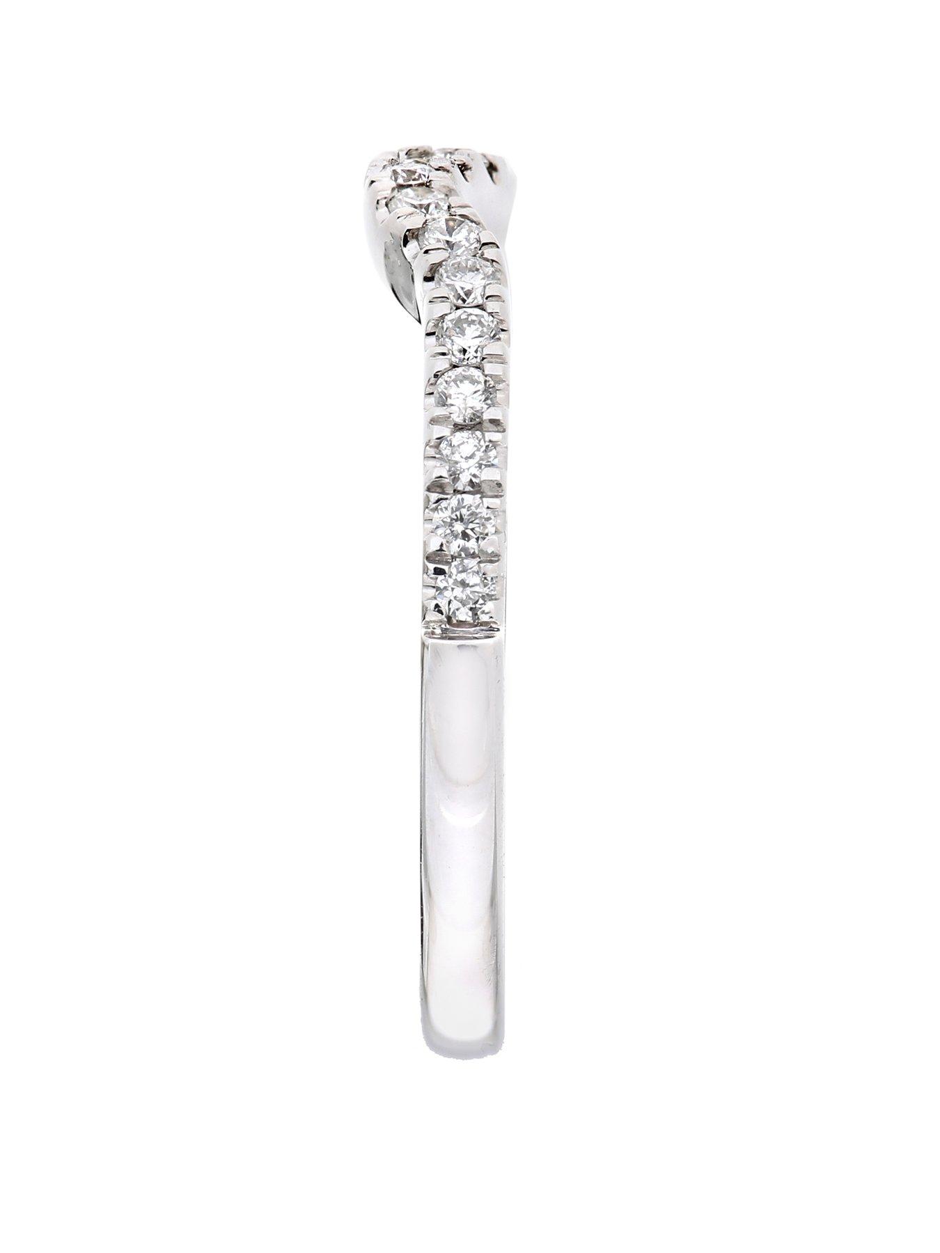Image 3 of 6 of Love DIAMOND 9ct White Gold 20 Point Diamond Shaped Eternity Ring