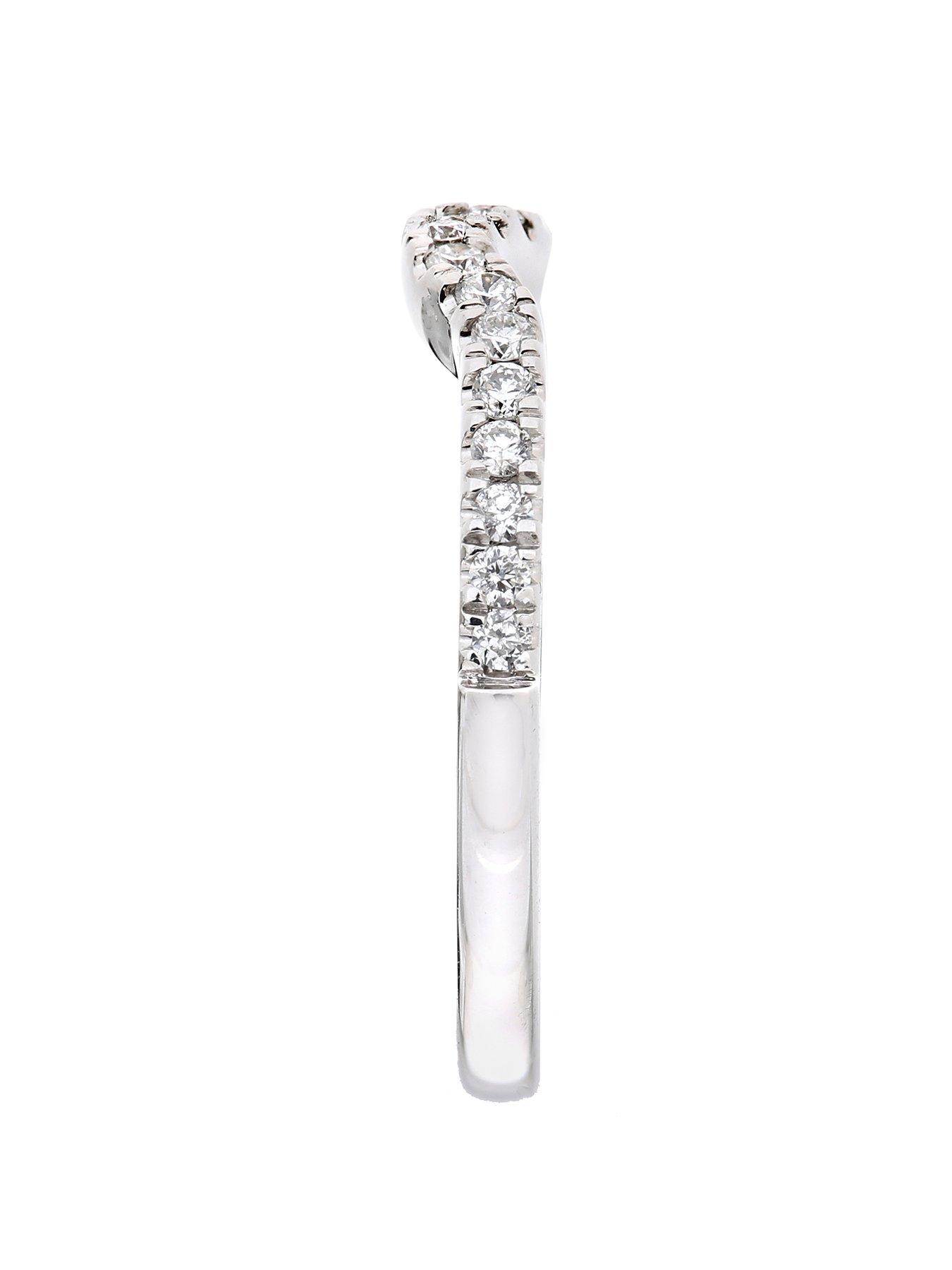 Image 3 of 6 of Love DIAMOND 9ct White Gold 20 Point Diamond Shaped Eternity Ring