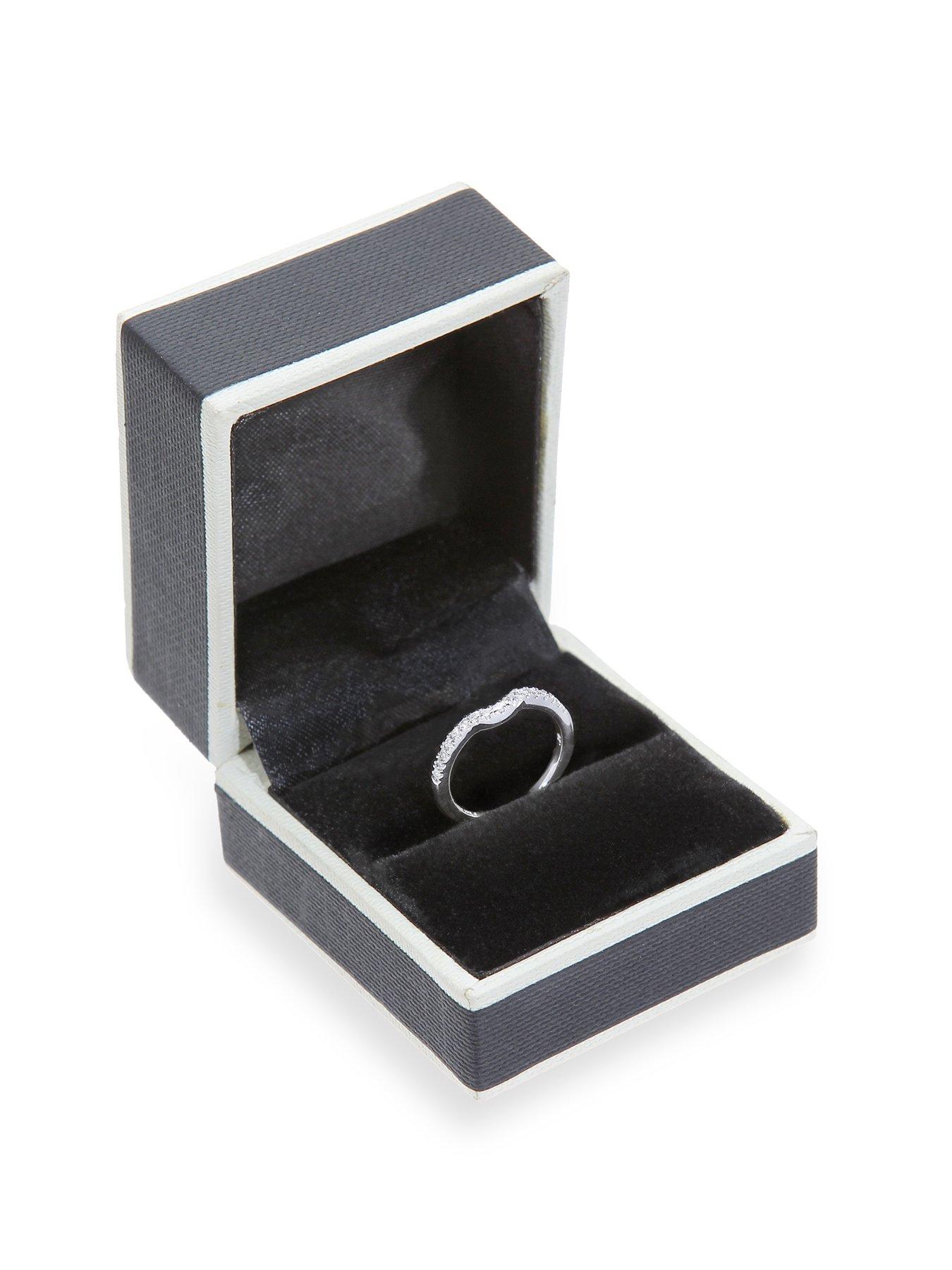 Image 4 of 6 of Love DIAMOND 9ct White Gold 20 Point Diamond Shaped Eternity Ring