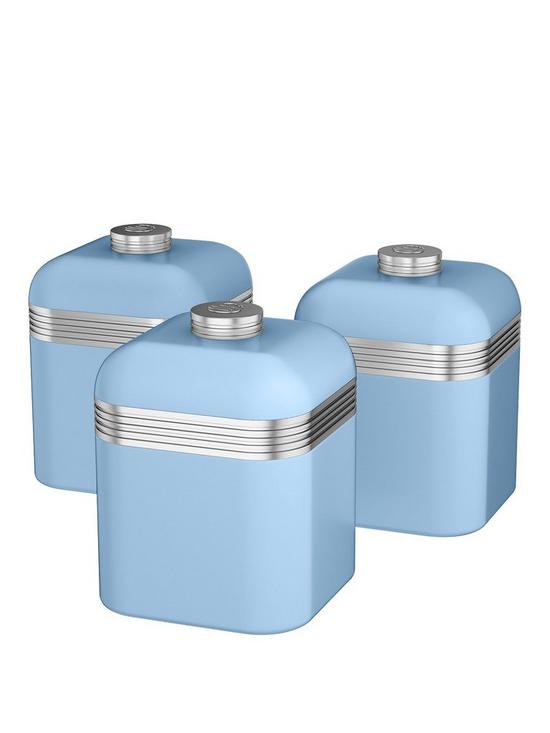 front image of swan-retro-set-of-3-canisters