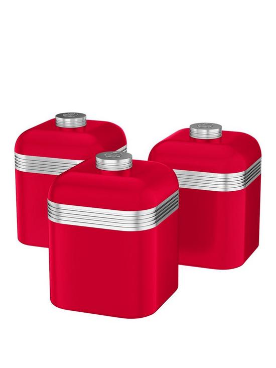 front image of swan-retro-set-of-3-canisters