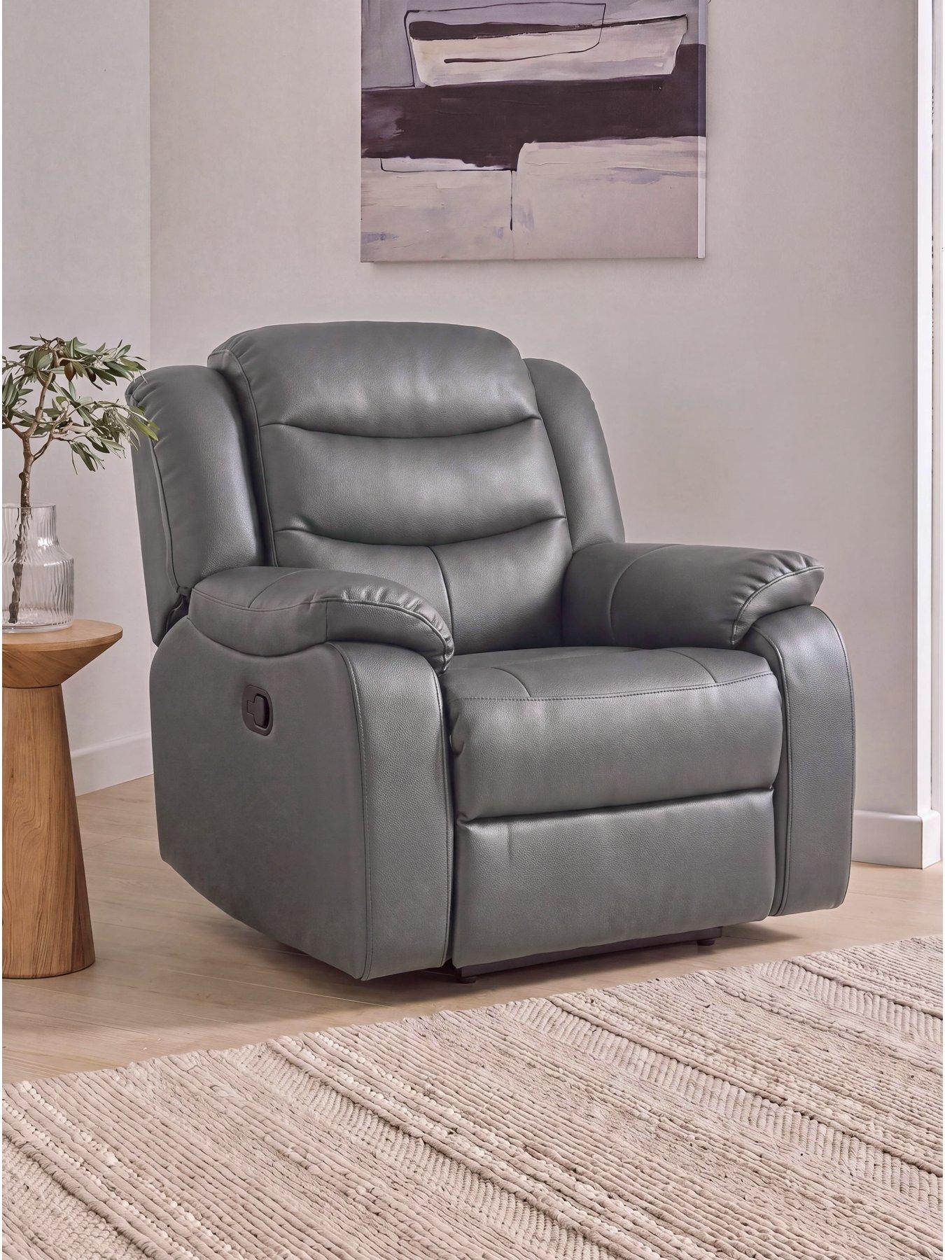 The Very Collection Rothbury Luxury Faux Leather High Back Manual Recliner Armchair - FSC® Certified