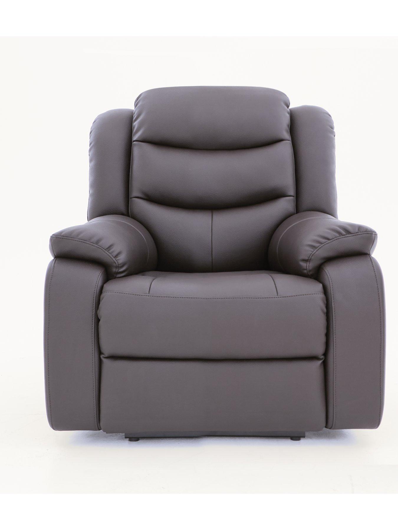 The Very Collection Rothbury Luxury Faux Leather High Back Manual Recliner Armchair - FSC® Certified