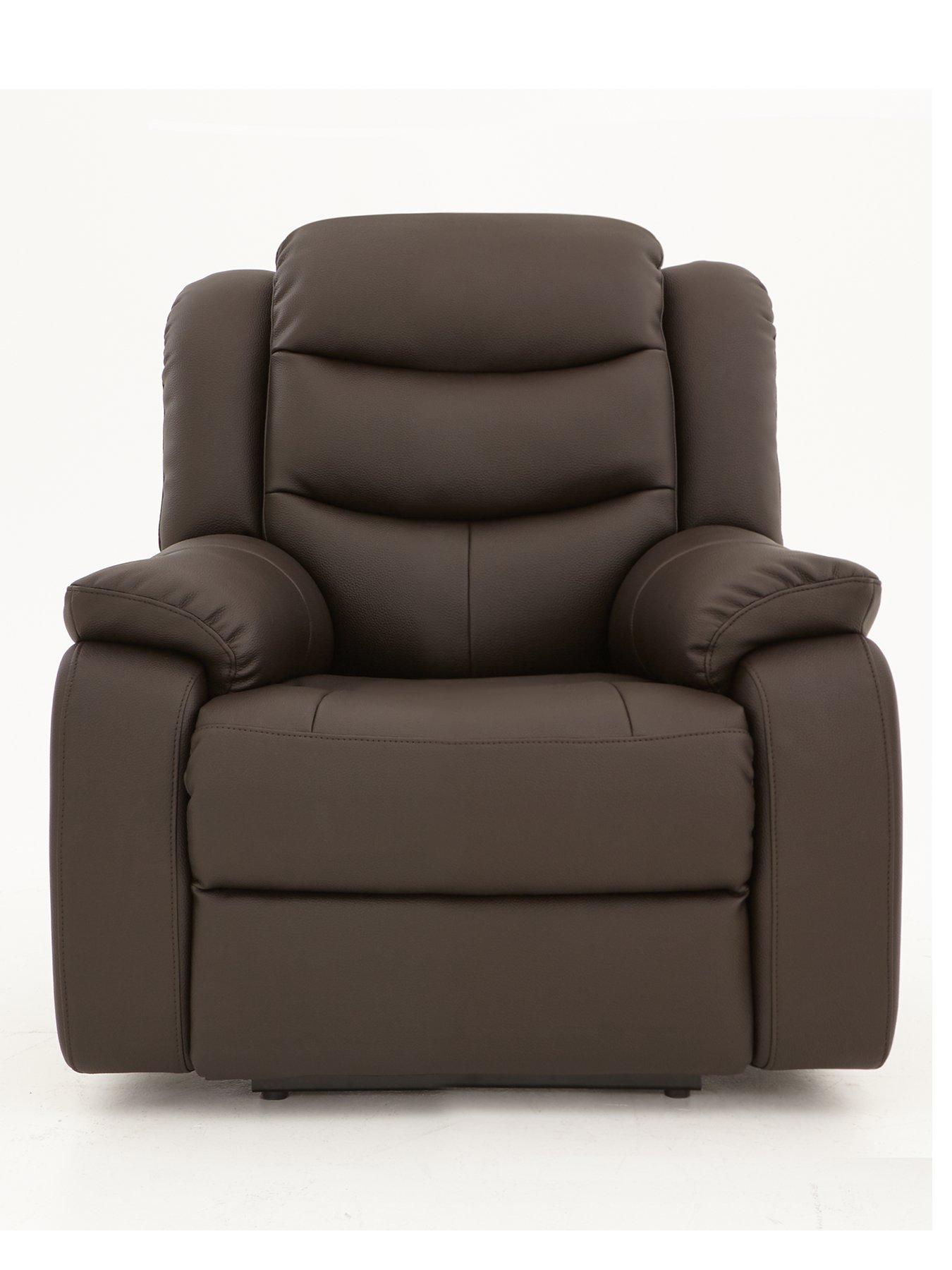 Very Home Rothbury Luxury Faux Leather High Back Manual Recliner Armchair - FSC® Certified