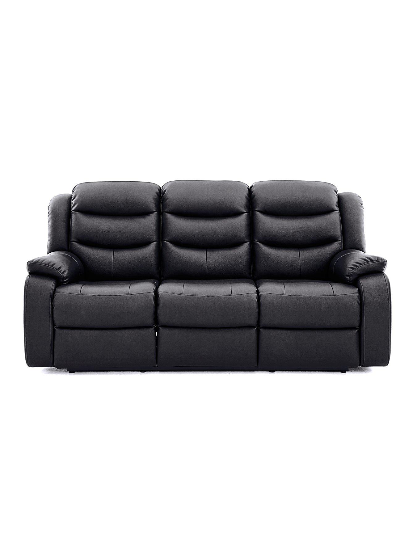 The Very Collection Rothbury Luxury Faux Leather High Back  3 Seater Manual Recliner Sofa - FSC® Certified