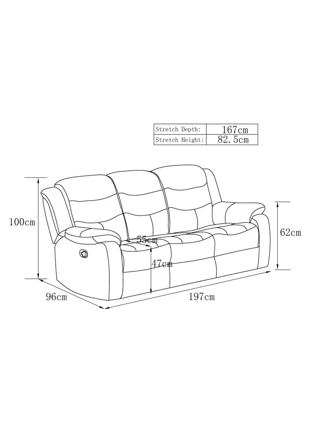 Image 4 of 5 of Very Home Rothbury&nbsp;Luxury Faux Leather High Back&nbsp;&nbsp;3&nbsp;Seater&nbsp;Manual Recliner Sofa&nbsp;- FSC&reg; Certified