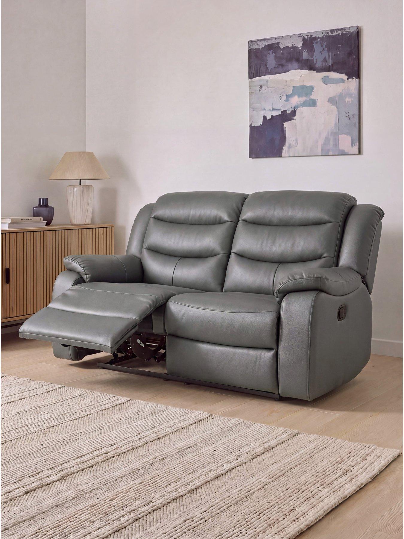 The Very Collection Rothbury Luxury Faux Leather High Back 2 Seater Manual Recliner Sofa - FSC® Certified