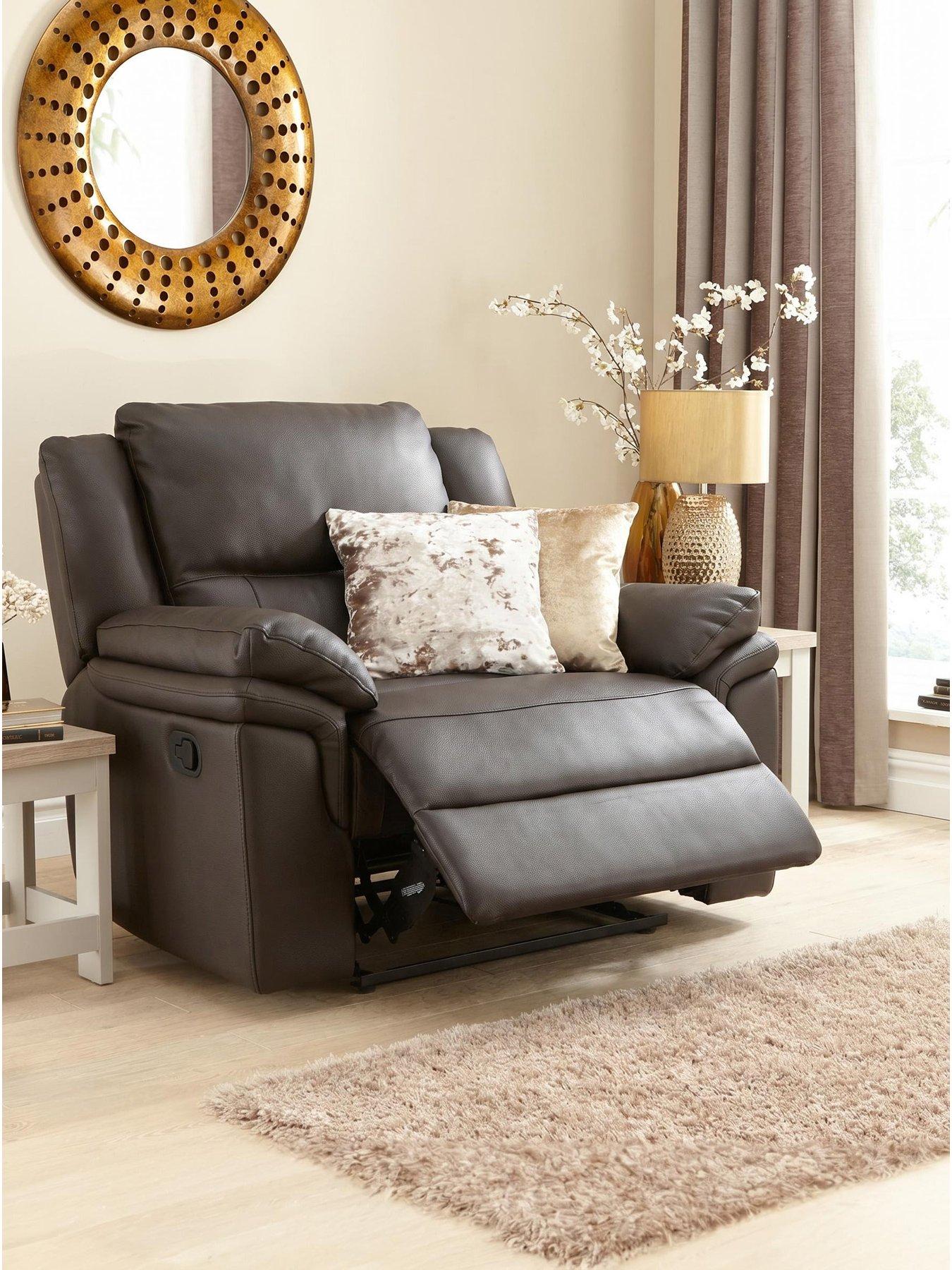 The Very Collection Albion Luxury Faux Leather High Back Manual Recliner Armchair - FSC® Certified