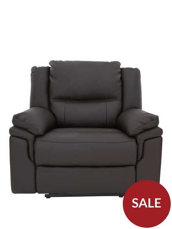 front image of albion-luxury-faux-leather-manual-recliner-armchair