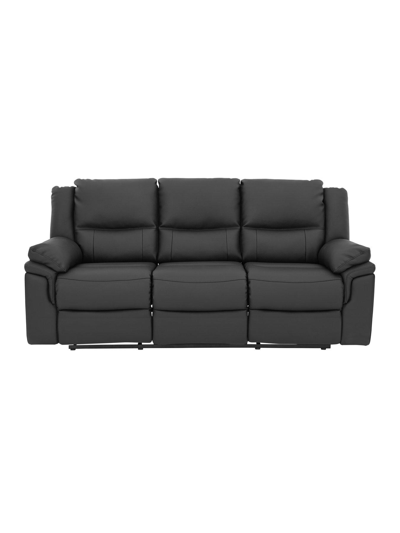 Very Home Albion Luxury Faux Leather 3 Seater High Back Manual Recliner Sofa