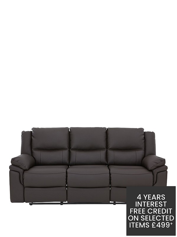 Albion Luxury Faux Leather 3 Seater, Luxury Leather Reclining Sofas