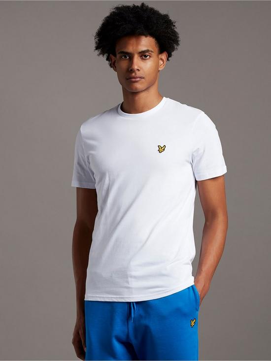 front image of lyle-scott-mens-t-shirt-white