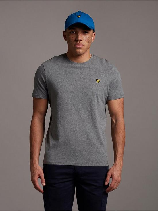 front image of lyle-scott-mens-t-shirt-mid-grey-marl