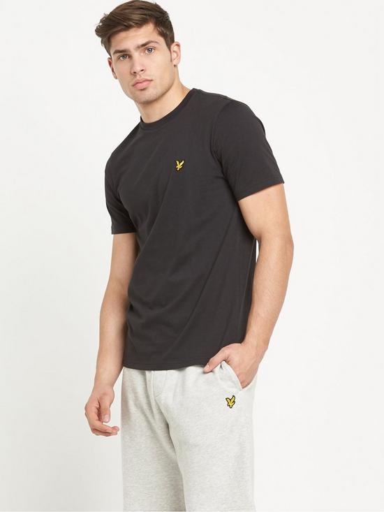 front image of lyle-scott-classic-short-sleevenbspt-shirt-black