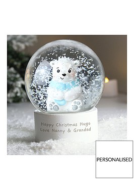 personalised-polar-bear-snow-globe