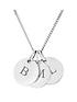  image of the-love-silver-collection-personalised-sterling-silver-three-pebble-pendant