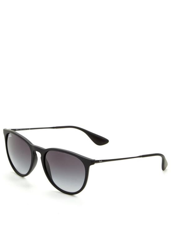 front image of ray-ban-erika-phantos-sunglasses--nbsprubber-black