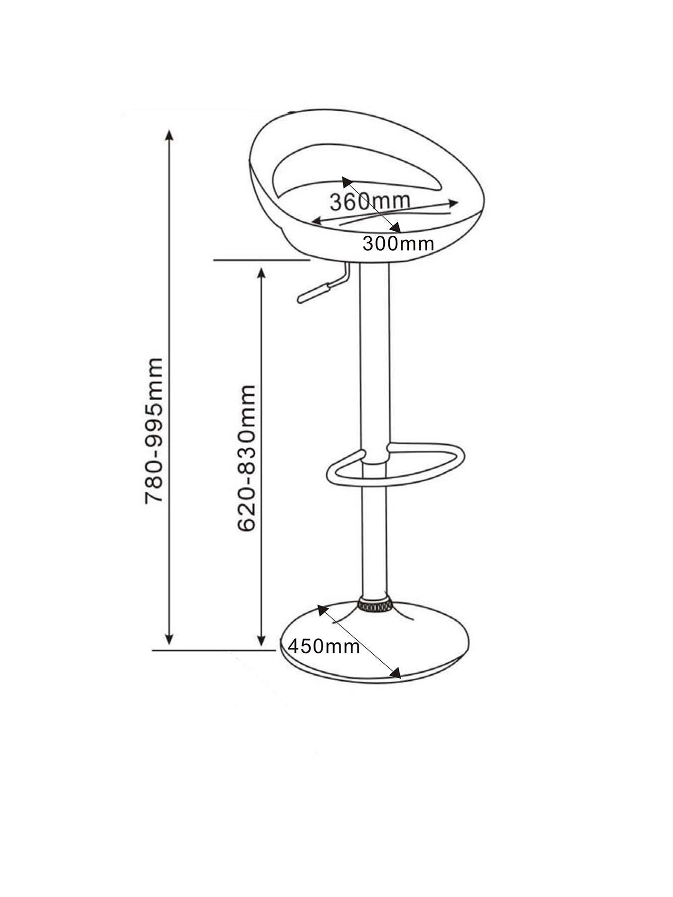 Image 3 of 3 of Very Home Avanti Bar Stool - White&nbsp;and Chrome