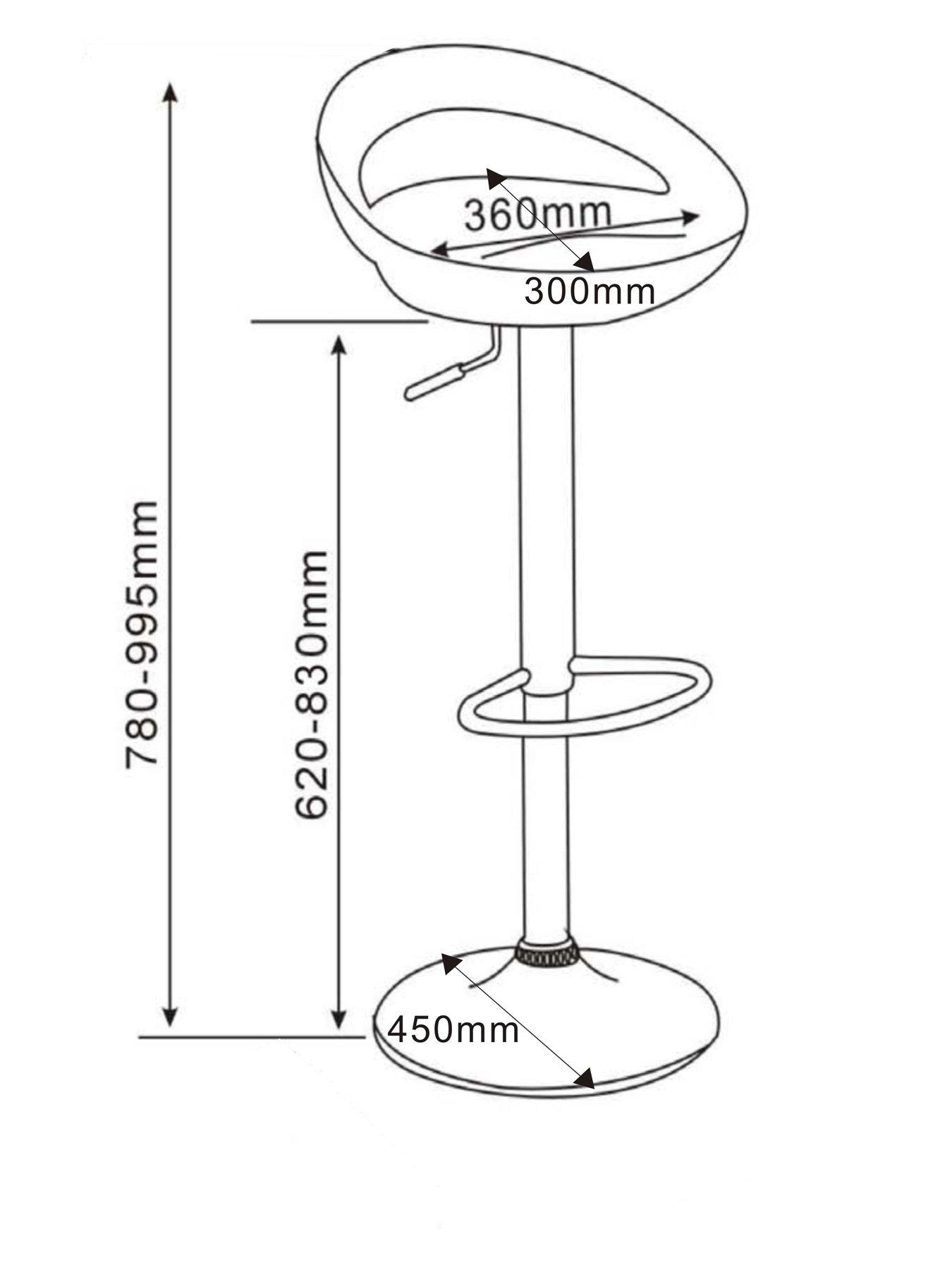  image of very-home-avanti-bar-stool-blacknbspand-chrome