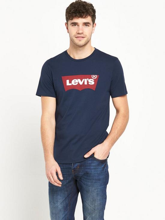 front image of levis-batwing-short-sleeve-t-shirt-navynbsp