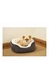  image of rosewood-greynbspjumbo-cord-amp-cream-plush-dog-bed
