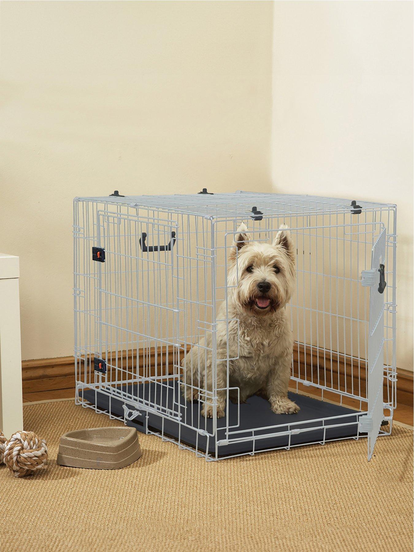 undefined Two Door Dog and Puppy Home Cage - Medium 76 x 52 x 58cm