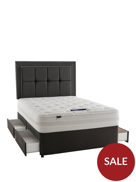 stillFront image of silentnight-paige-eco-1400-pocket-divan-bed-with-storage-options-headboard-not-included