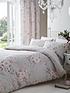  image of catherine-lansfield-canterbury-floral-easy-care-duvet-cover-set-grey