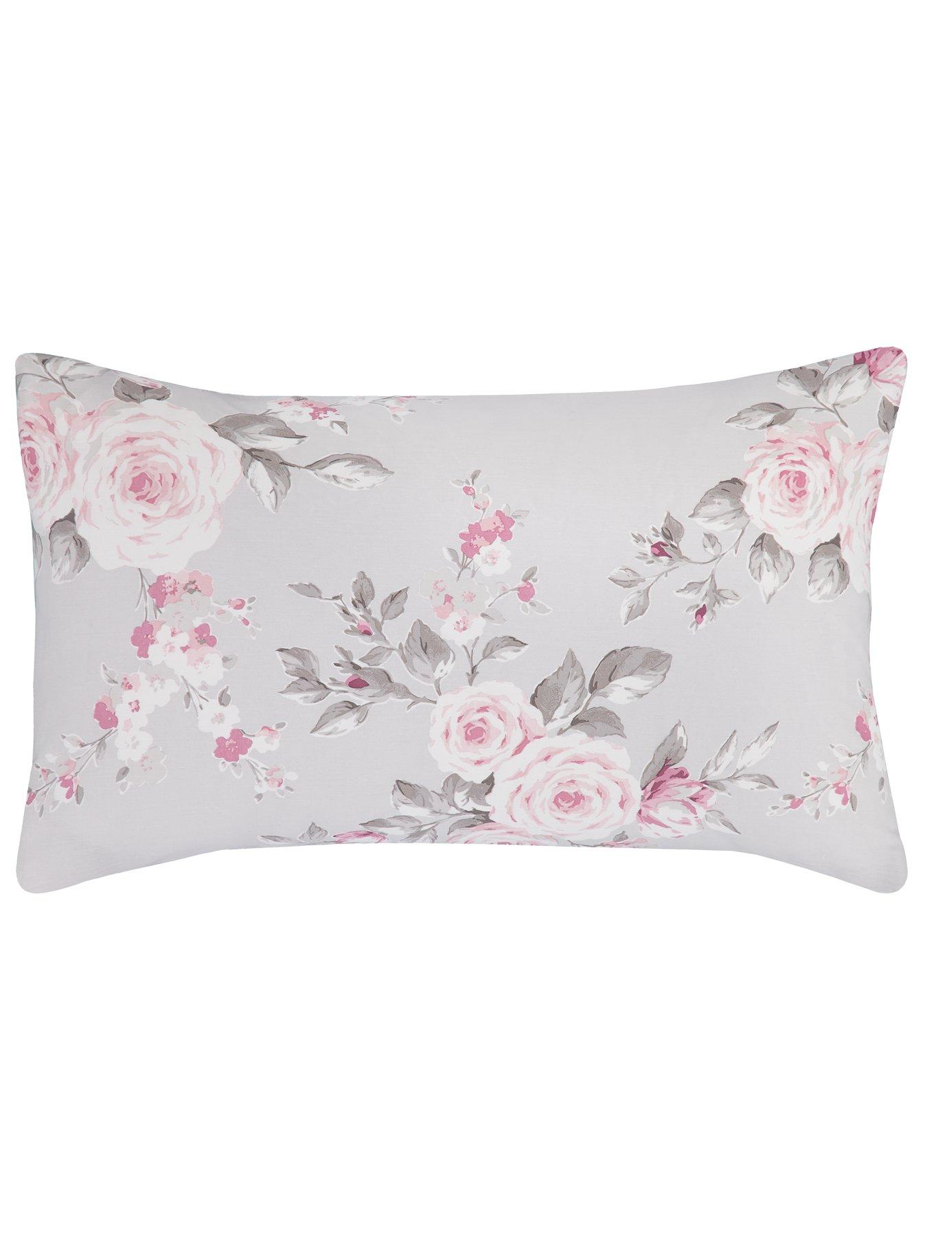  image of catherine-lansfield-canterbury-floral-easy-care-duvet-cover-set-grey