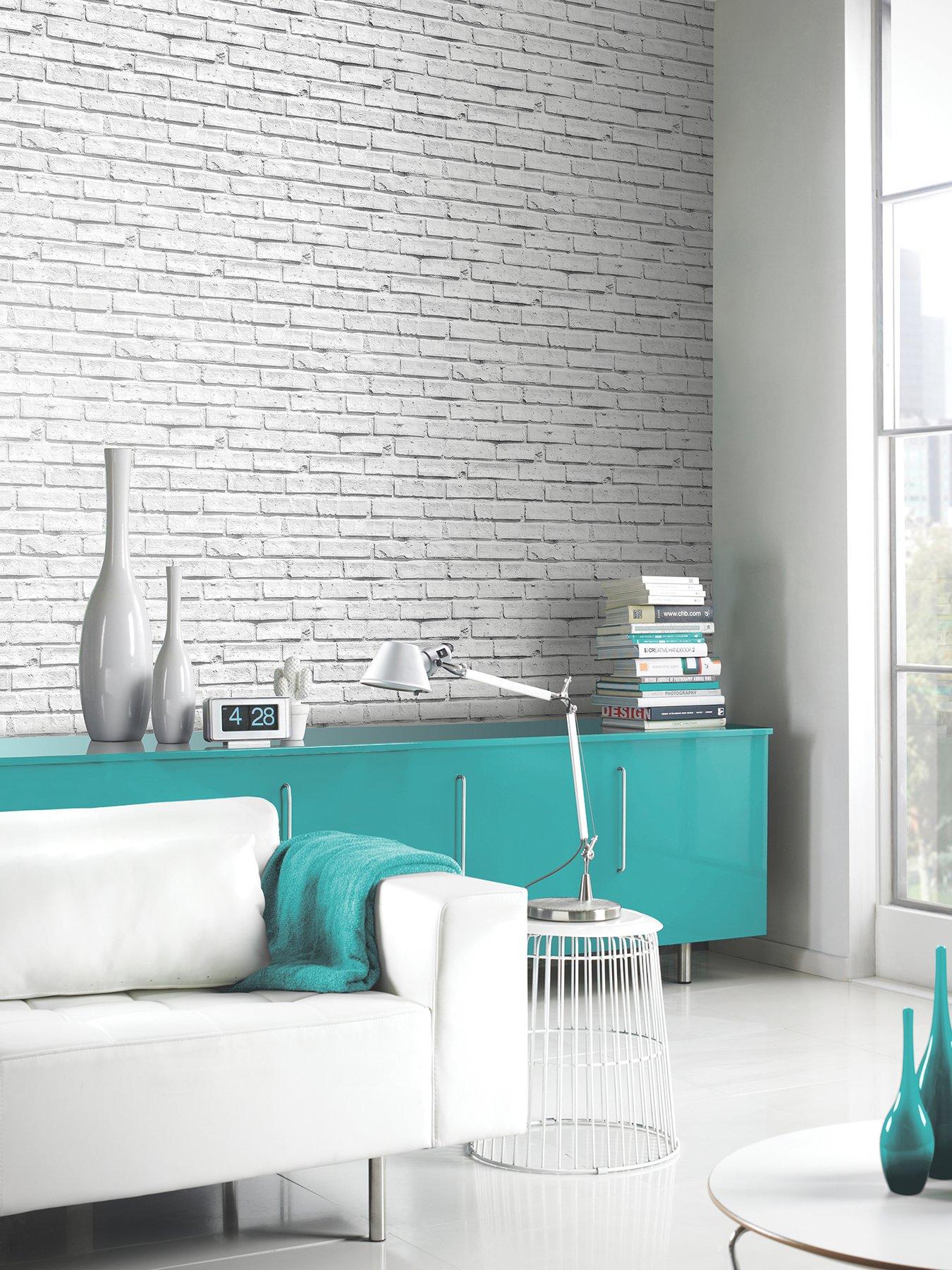 ARTHOUSE White Brick Wallpaper
