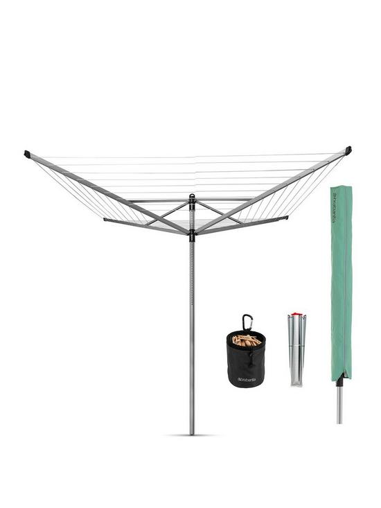 front image of brabantia-lift-o-matic-rotary-airer-with-accessories