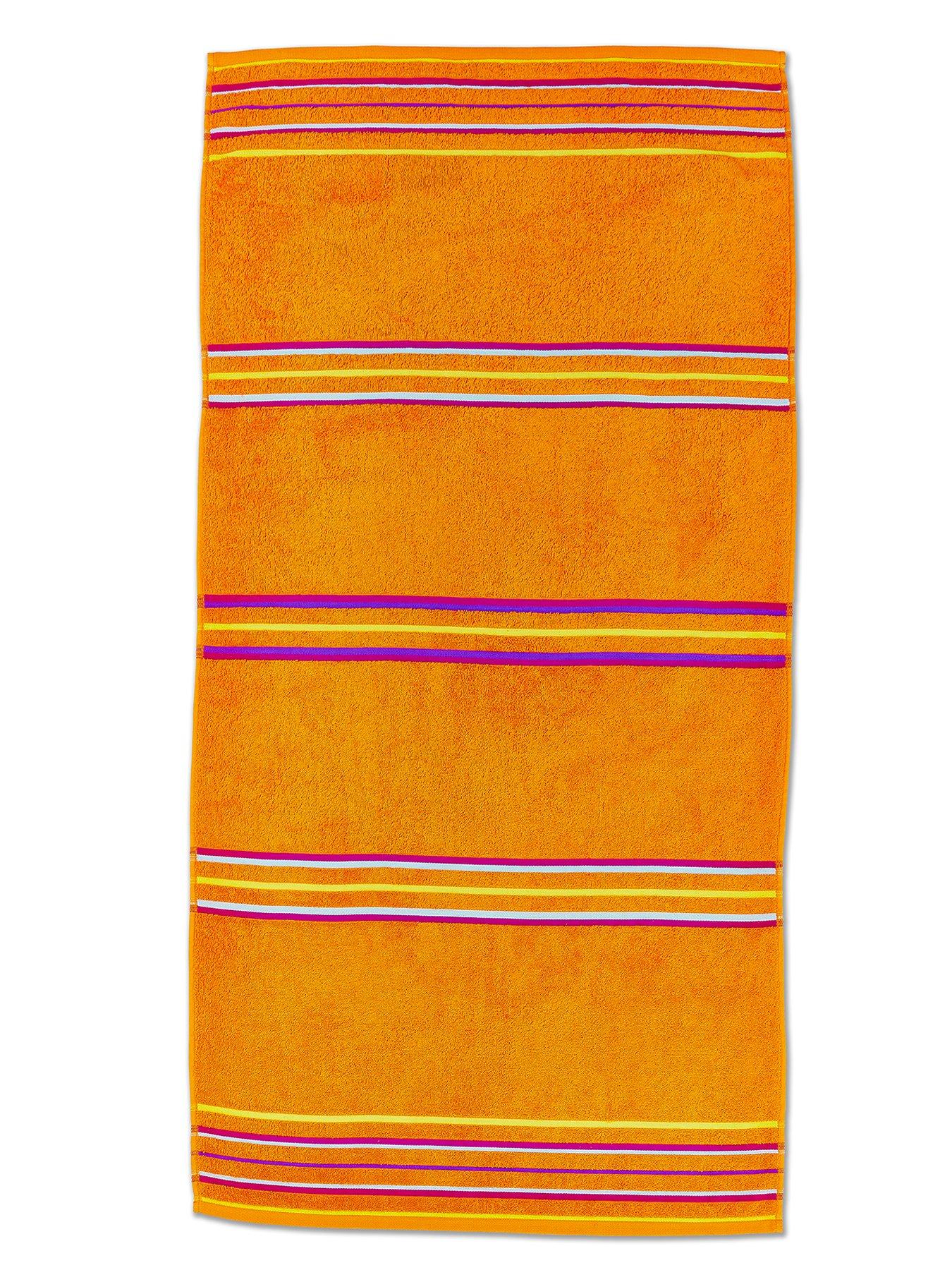 Image 2 of 4 of Catherine Lansfield Rainbow Beach Towel Pair Pink &amp; Orange