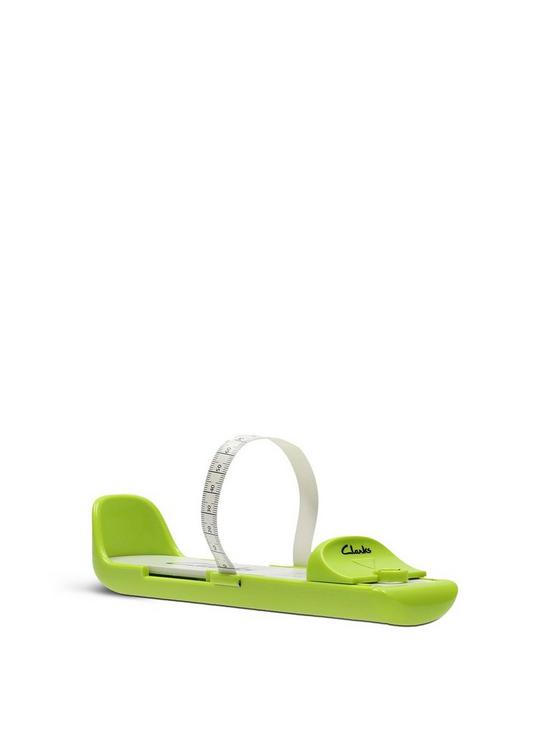 front image of clarks-toddler-foot-gauge-white-green