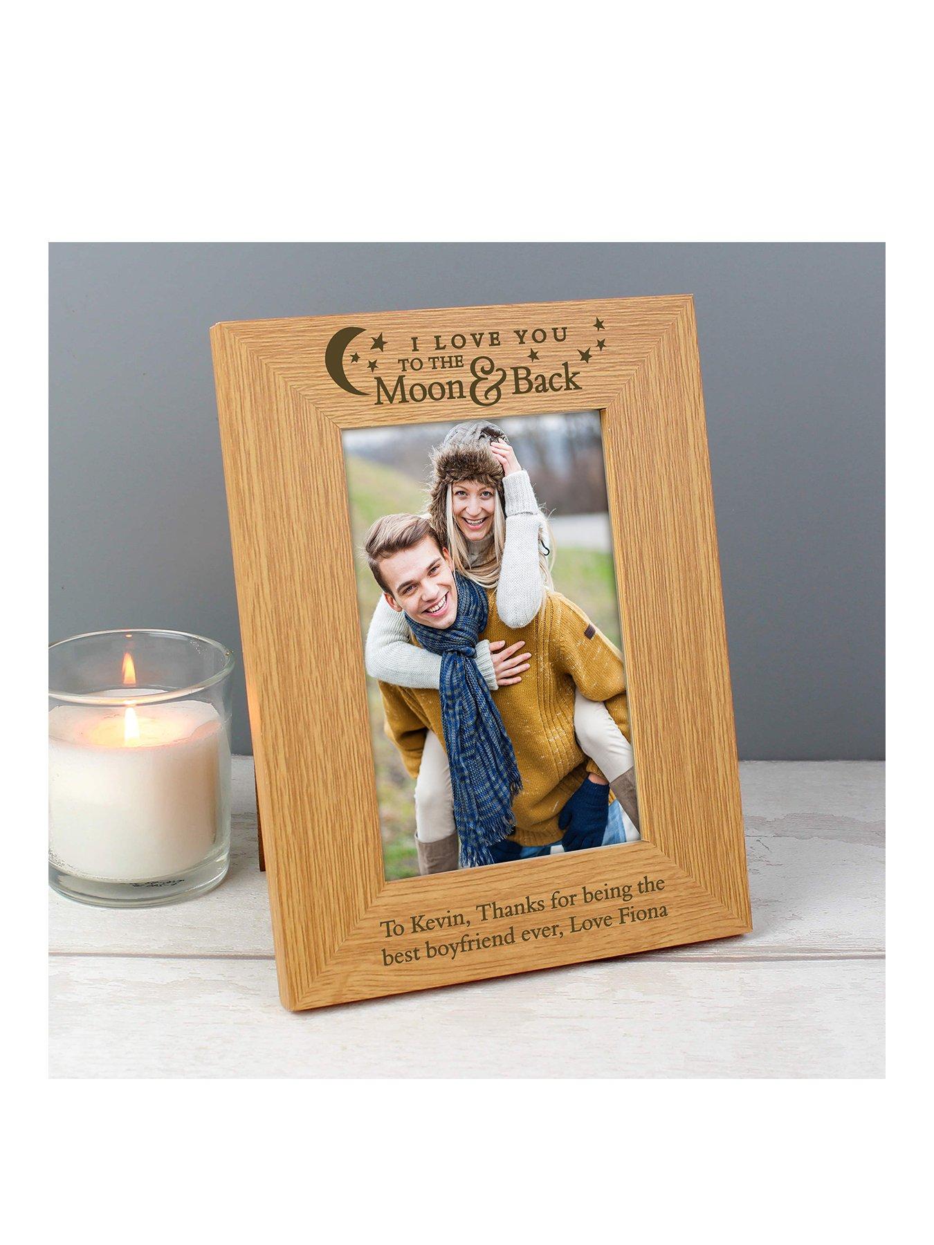 The Personalised Memento Company Personalised 'To The Moon  &  Back' Oak Photo Frame
