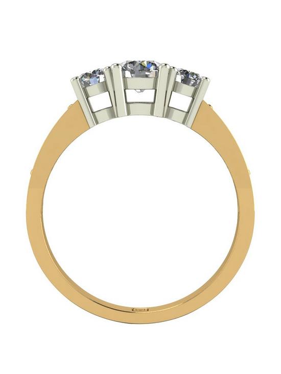 stillFront image of moissanite-lady-lynsey-9ct-gold-1ct-total-round-brilliant-moissanite-trilogy-ring-with-stone-set-shoulders