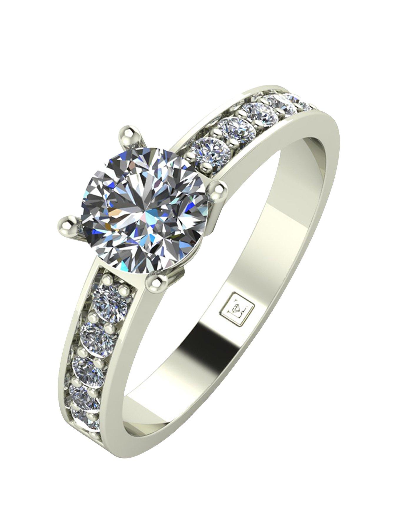 Moissanite Lady Lynsey 9ct Gold 1ct total Round Brilliant