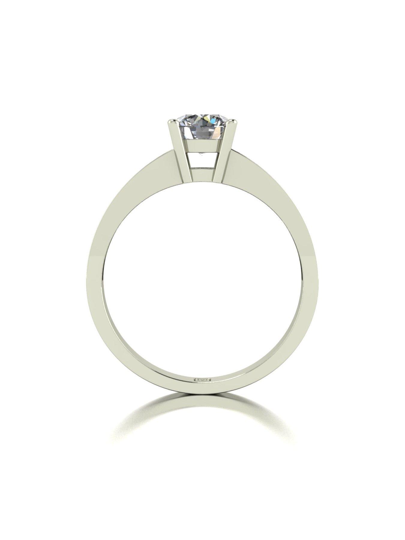 Image 3 of 5 of Moissanite Lady Lynsey 9ct Gold 1ct total Round Brilliant Moissanite Solitaire Ring With Stone Set Shoulders